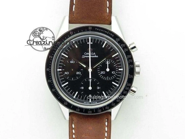 0308 MoistureWicking De Ville Chronograph SS OMF 1:1 Best Edition Blue Dial On Blue Leather Strap A 8110